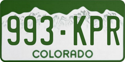 CO license plate 993KPR