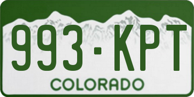 CO license plate 993KPT