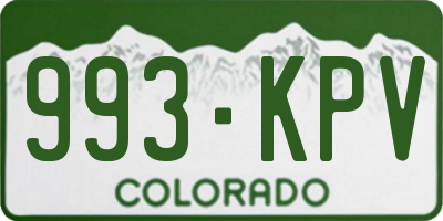CO license plate 993KPV