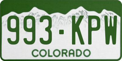 CO license plate 993KPW