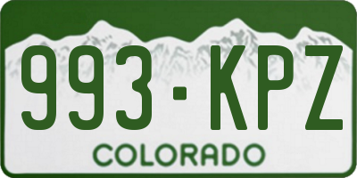 CO license plate 993KPZ