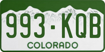CO license plate 993KQB