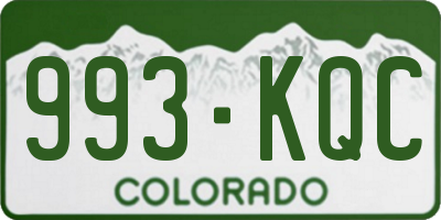 CO license plate 993KQC