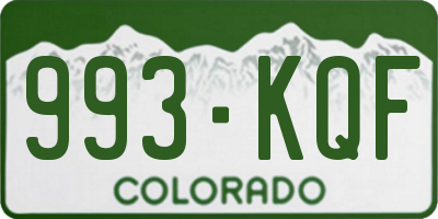 CO license plate 993KQF