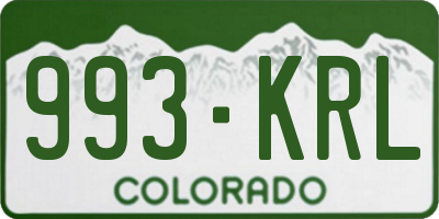 CO license plate 993KRL