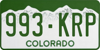 CO license plate 993KRP