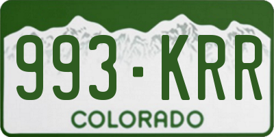CO license plate 993KRR