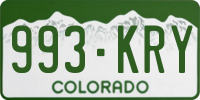 CO license plate 993KRY