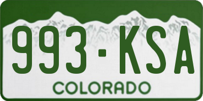 CO license plate 993KSA