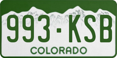 CO license plate 993KSB