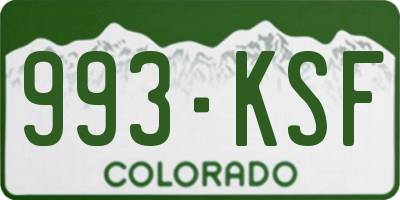 CO license plate 993KSF