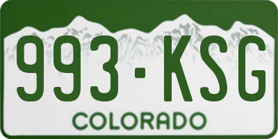 CO license plate 993KSG
