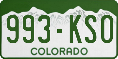 CO license plate 993KSO