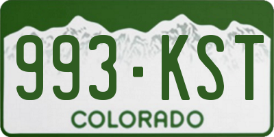 CO license plate 993KST