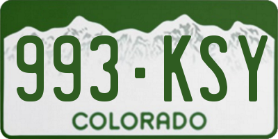 CO license plate 993KSY