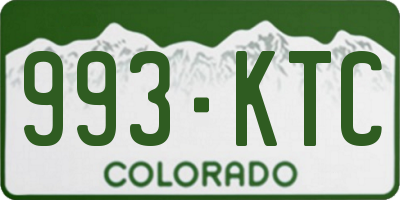 CO license plate 993KTC