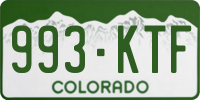 CO license plate 993KTF