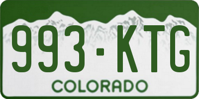 CO license plate 993KTG