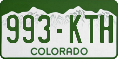 CO license plate 993KTH