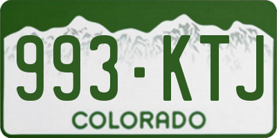 CO license plate 993KTJ