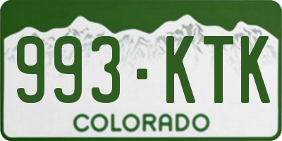 CO license plate 993KTK