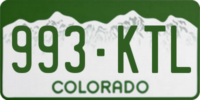 CO license plate 993KTL