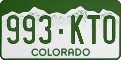 CO license plate 993KTO