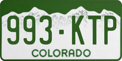 CO license plate 993KTP