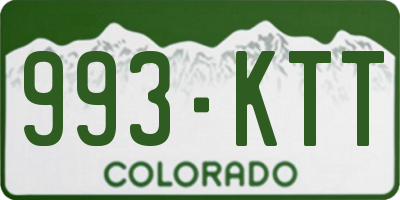 CO license plate 993KTT