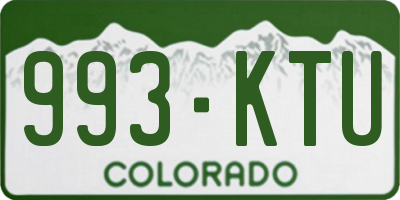 CO license plate 993KTU
