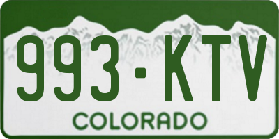 CO license plate 993KTV