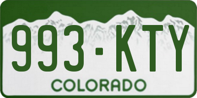 CO license plate 993KTY