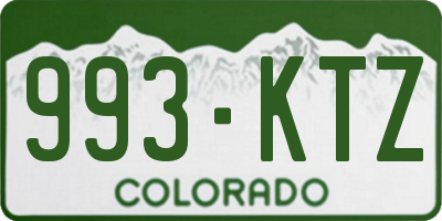 CO license plate 993KTZ