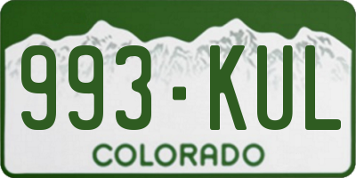 CO license plate 993KUL