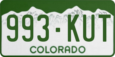 CO license plate 993KUT