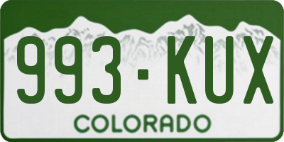 CO license plate 993KUX