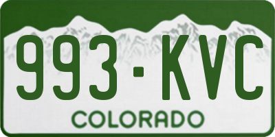 CO license plate 993KVC
