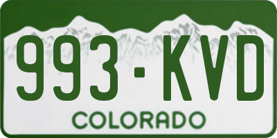 CO license plate 993KVD