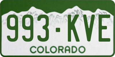 CO license plate 993KVE