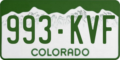 CO license plate 993KVF