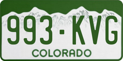 CO license plate 993KVG