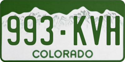 CO license plate 993KVH