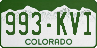 CO license plate 993KVI
