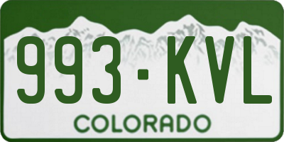 CO license plate 993KVL