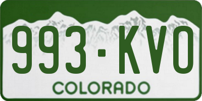 CO license plate 993KVO
