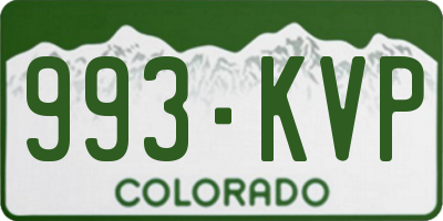CO license plate 993KVP