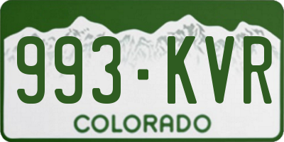 CO license plate 993KVR