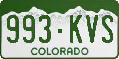 CO license plate 993KVS