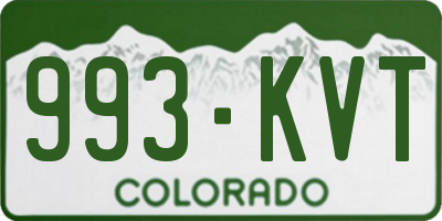 CO license plate 993KVT