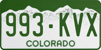 CO license plate 993KVX